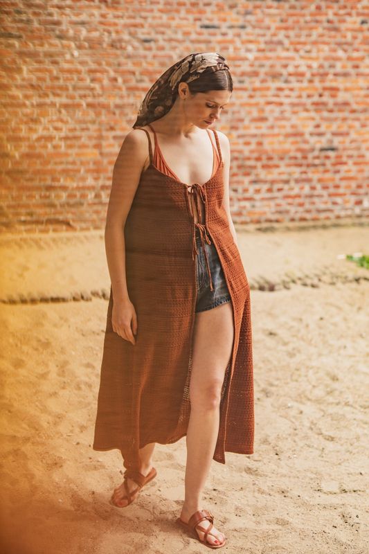 Fibre Mood | Amaya | gehaakte stof | bruin