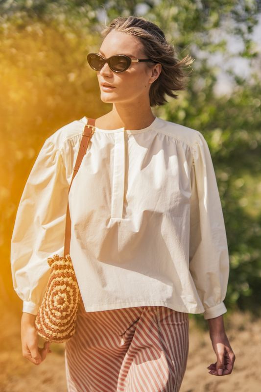 Fibre Mood | Maris | Poplin stoned washed | gebroken wit