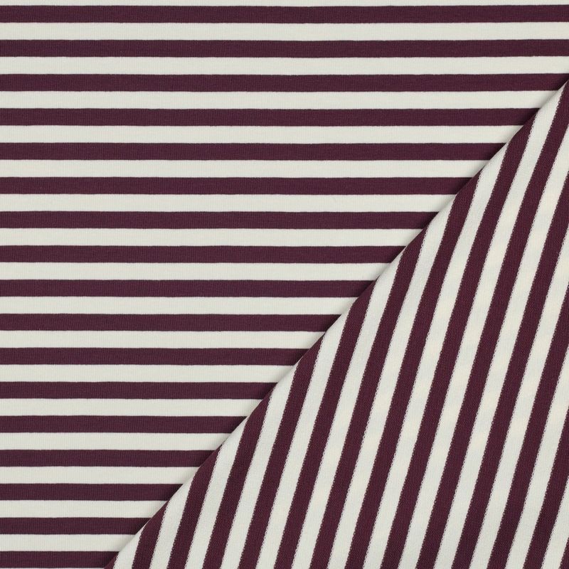 French terry | strepen | aubergine