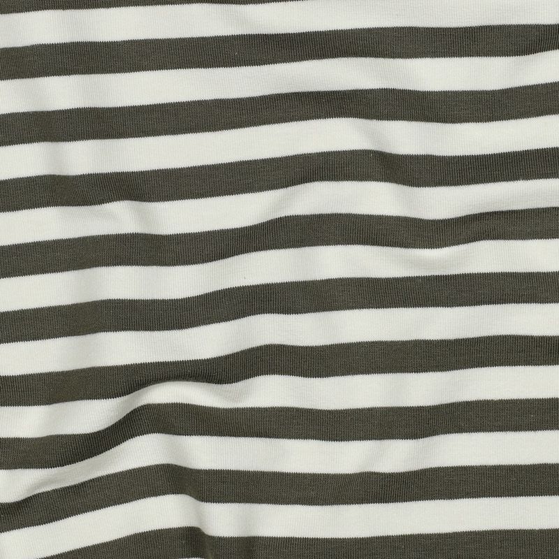 French terry | strepen | leger groen
