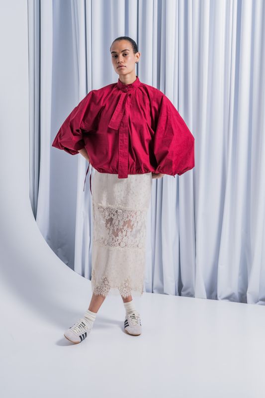 Elva | popline stone washed | bordeaux rood