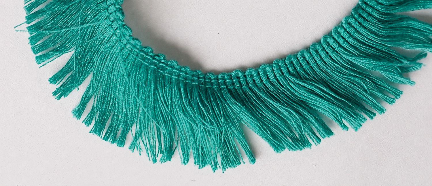 Franje nylon | 30mm | turquoise groen