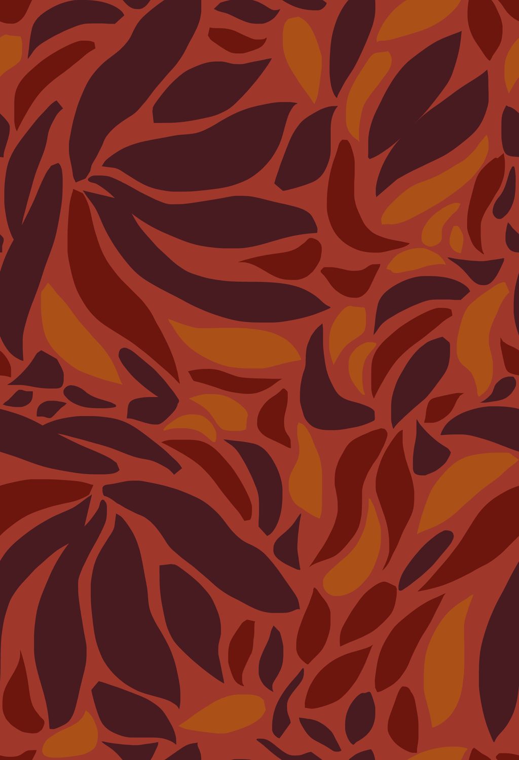 Viscose | bladprint bruin| roest