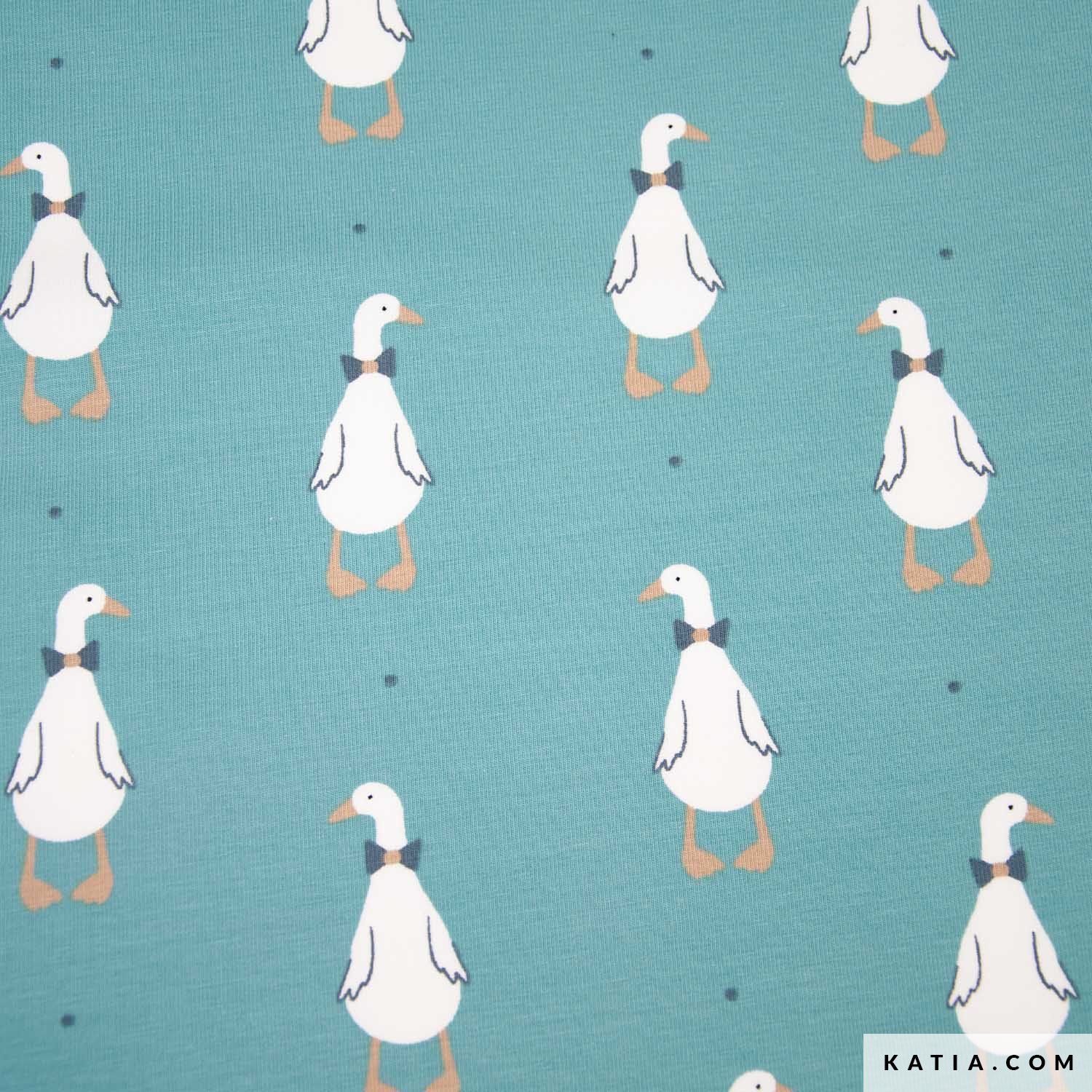 Katoenen tricot met   eenden