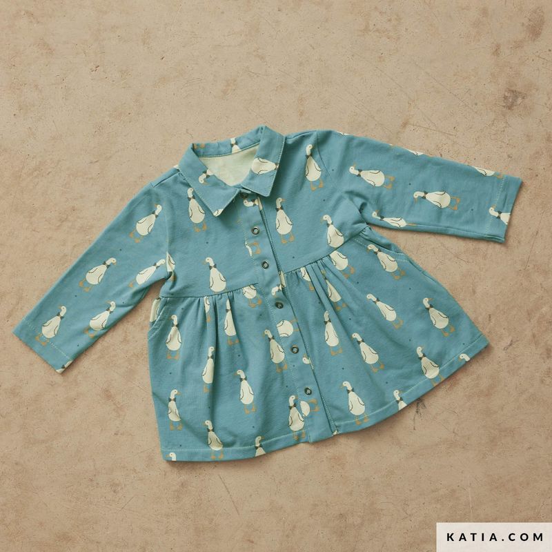 Katoenen tricot met   eenden
