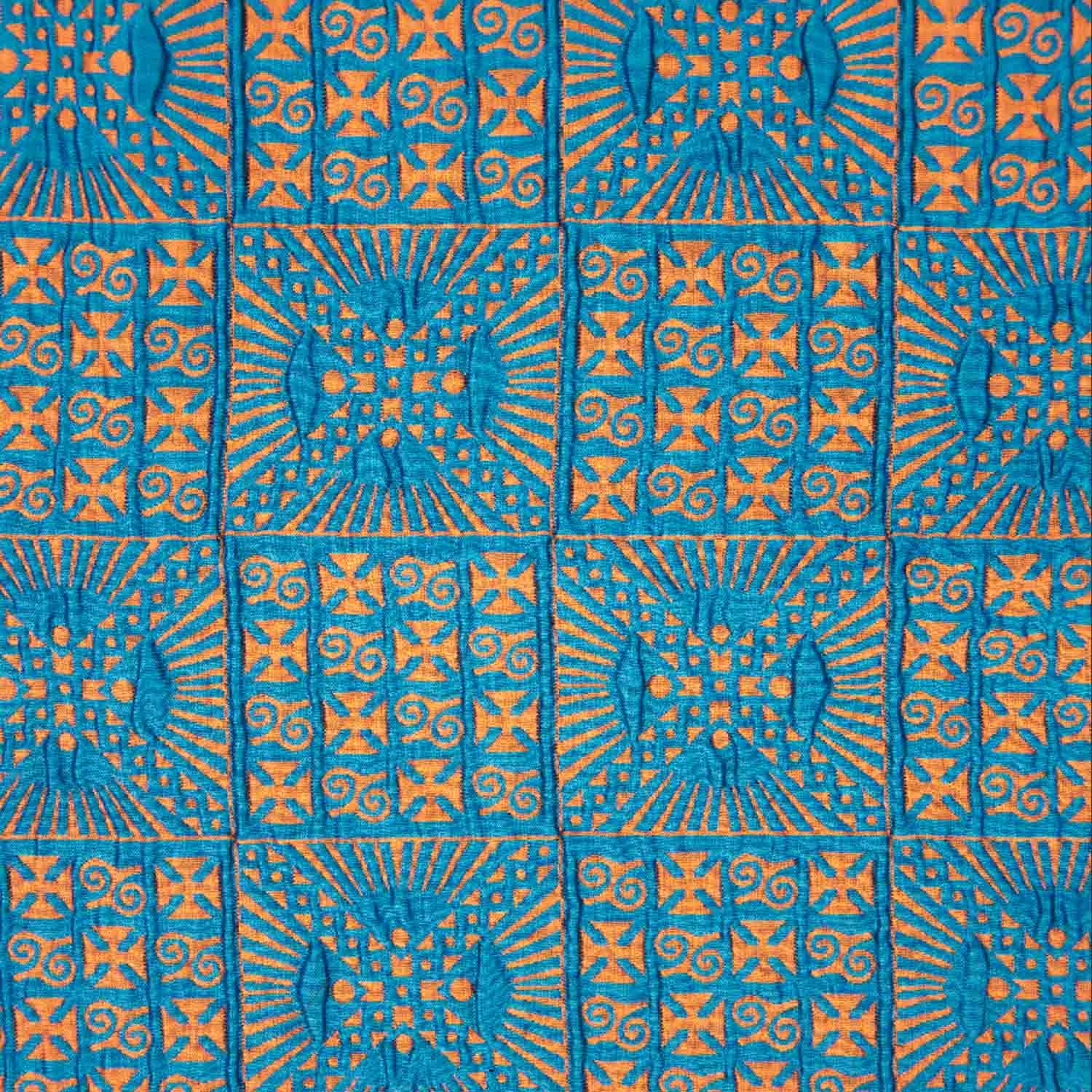 Double face brocade | blauw- goud