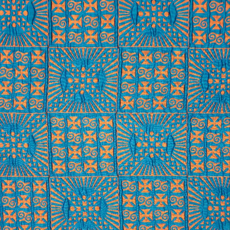 Double face brocade | blauw- goud