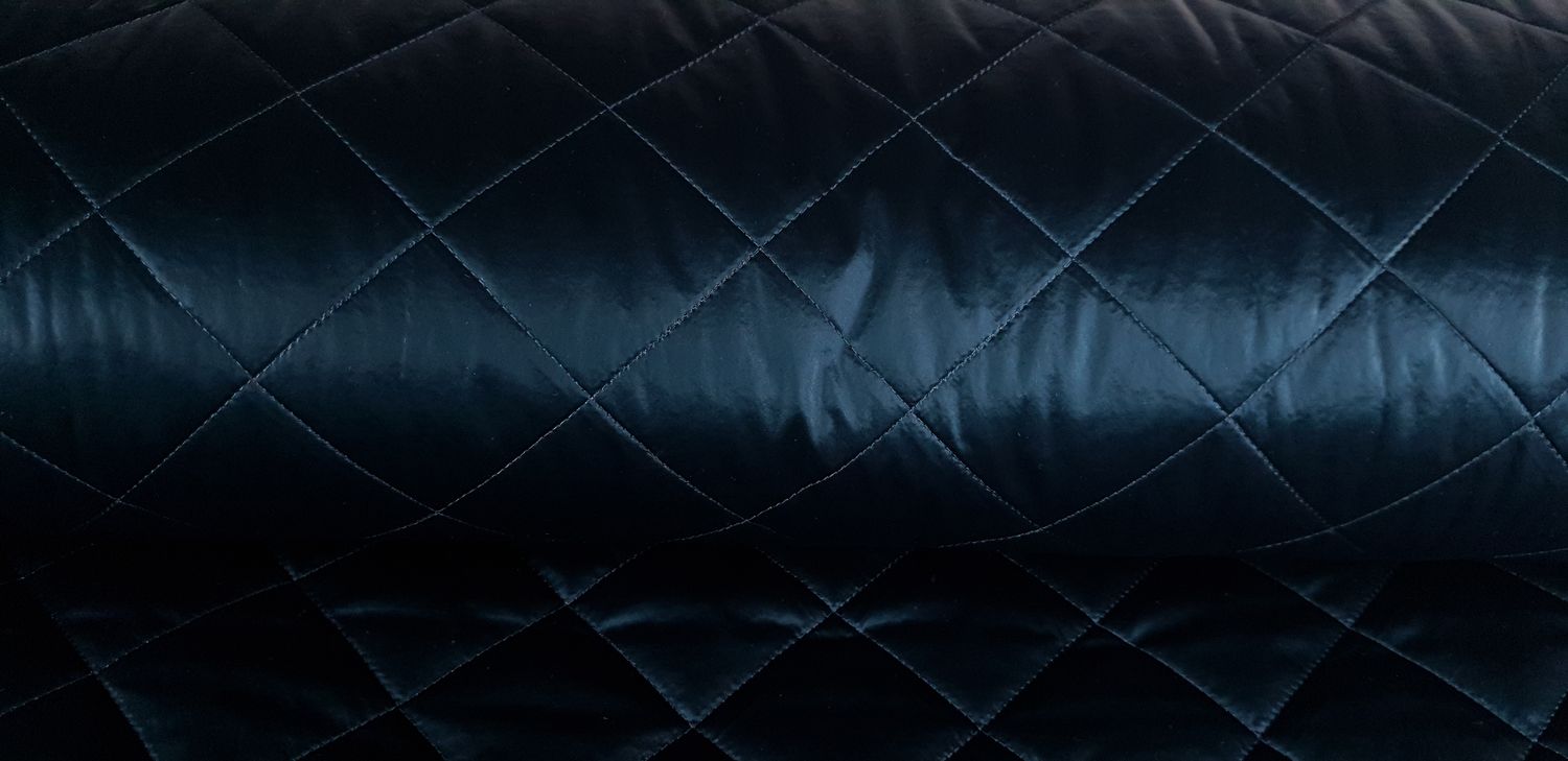 Doorstikte mantelstof | mat blauw