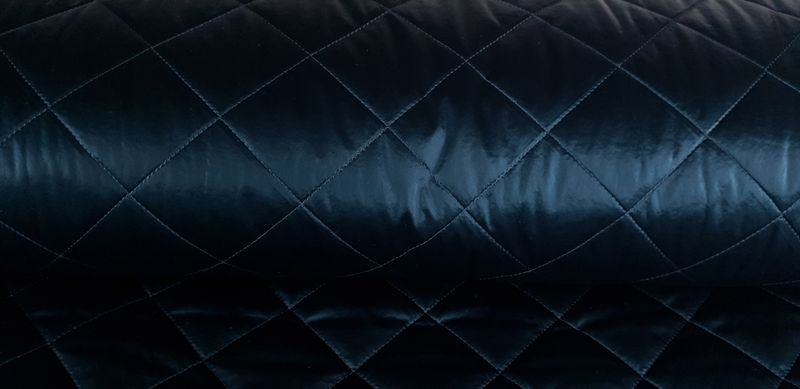 Doorstikte mantelstof | mat blauw