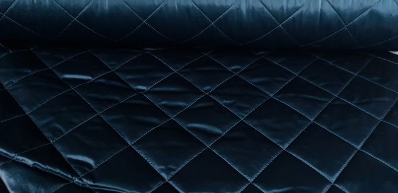 Doorstikte mantelstof | mat blauw