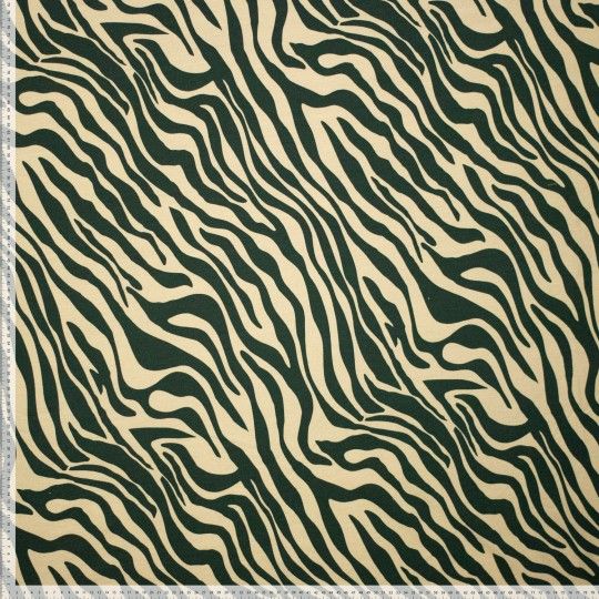 French Terry | zebra print groen/beige