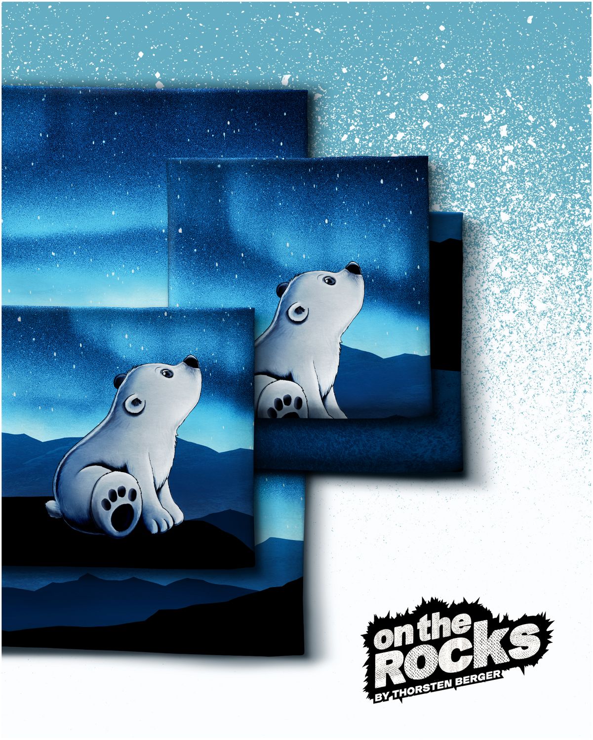 Sweater | On the rocks by Thorsten Berger | ijsbeer en sterrenhemel
