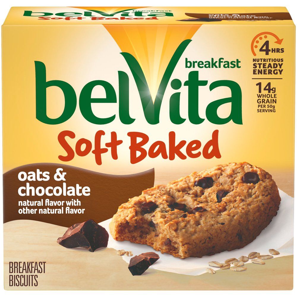 belVita Soft Baked Oats &amp; Chocolate Breakfast Biscuits, 5 Packs (1 Biscuit Per Pack)