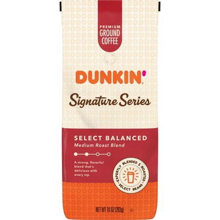 Dunkin&#39; Signature Series Select Balanced Blend, Medium Dark Roast Ground Coffee,