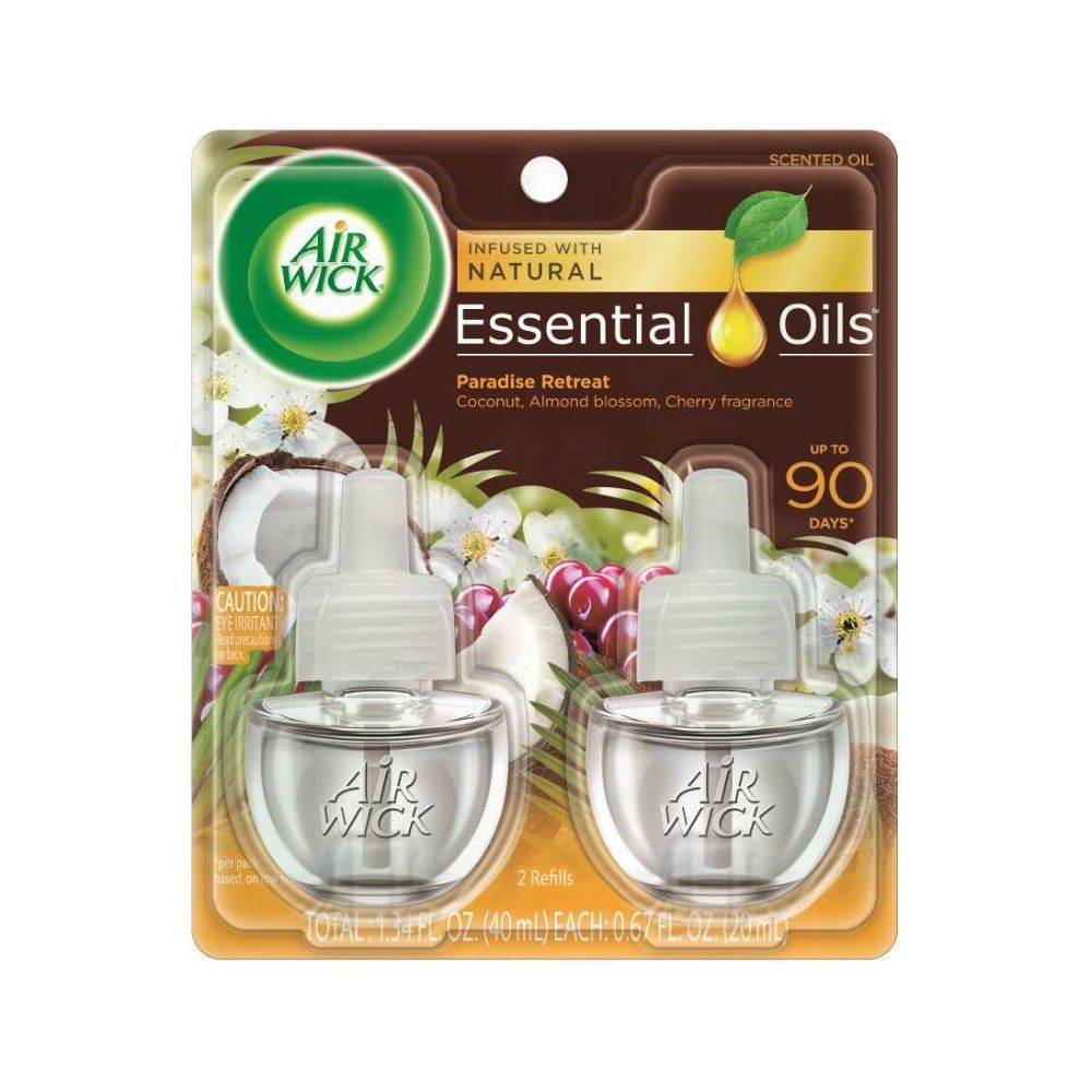 Air Wick Plug in Refill, 2 Ct, Paradise Retreat, Scented Oil, Air Freshener