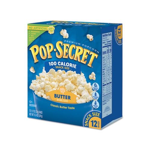 Pop Secret Butter Microwave Popcorn, 100 Calorie, 1.12 Oz, 12 Count