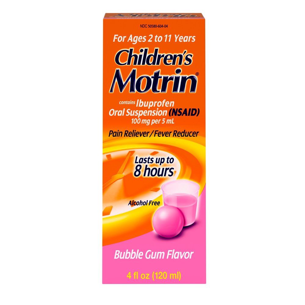 Children&#39;s Motrin Ibuprofen Kids Medicine, Bubblegum Flavor, 4 fl. oz