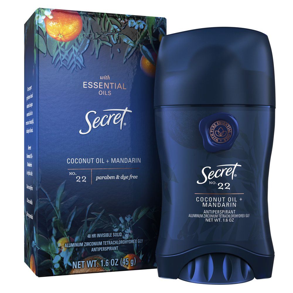 Secret Antiperspirant Deodorant for Women with Essential Oils, Coconut Oil and M