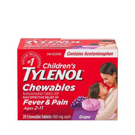 Children&#39;s Tylenol Chewables, 20 units, Grape