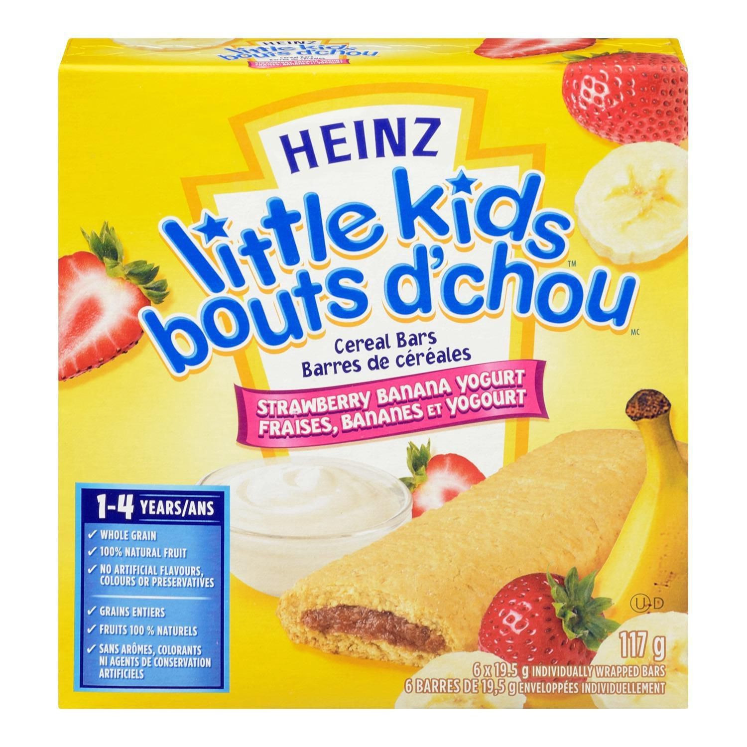 HEINZ LITTLE KIDS - Strawberry Banana Yogurt Cereal Bar, 19.5G