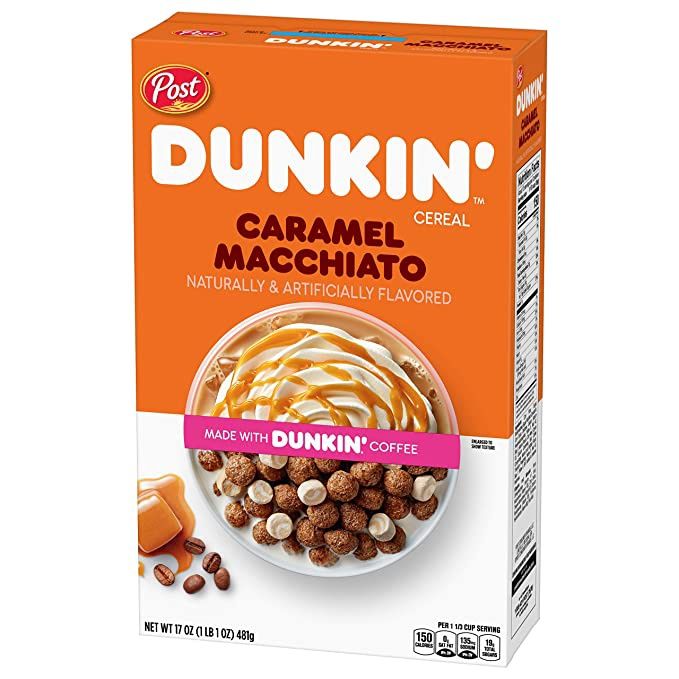Dunkin Coffee Cereal Caramel Macchiato &amp; Mocha Latte 17oz