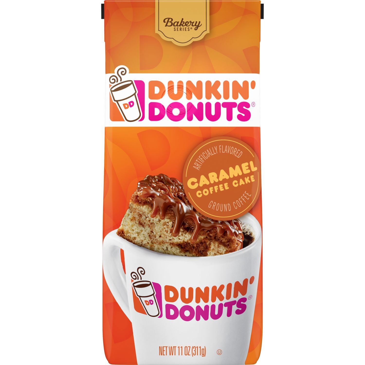Dunkin&#39; Donuts Caramel Coffee Cake Flavored Ground Coffee, 11-Ounce