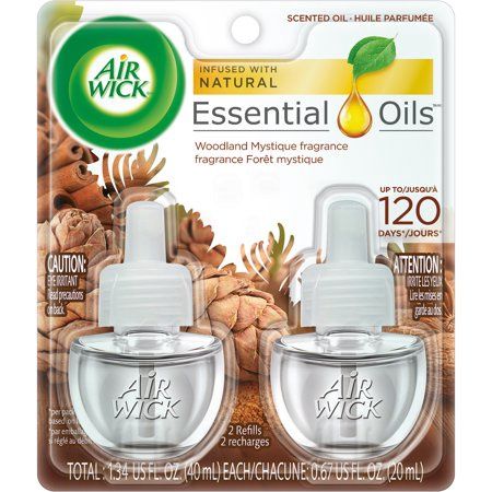 Air Wick Plug in Refill, 2 Ct, Woodland Mystique, Scented Oil, Air Freshener