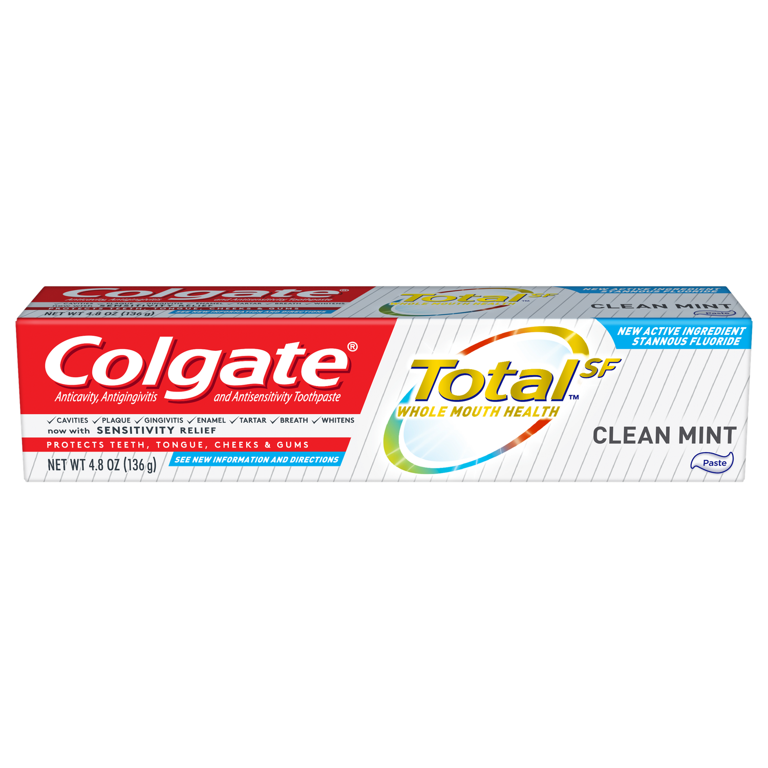 Colgate Total Toothpaste, Clean Mint, 4.8 ounce