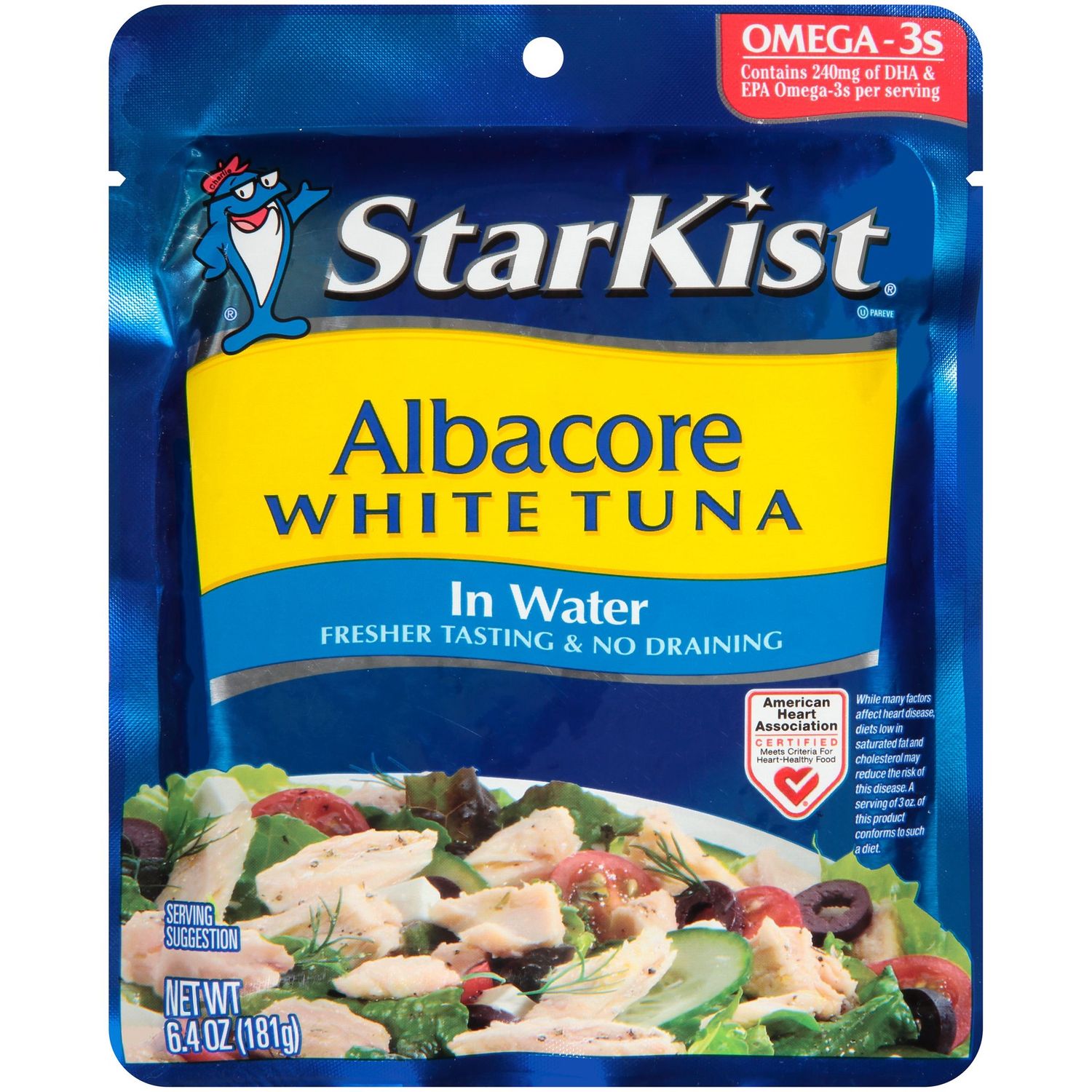 StarKist Albacore White Tuna Pouch in Water, 6.4 oz Pouch