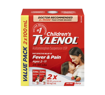 Tylenol fever and Pain Children's Oral Suspension,100 ml, Berry
