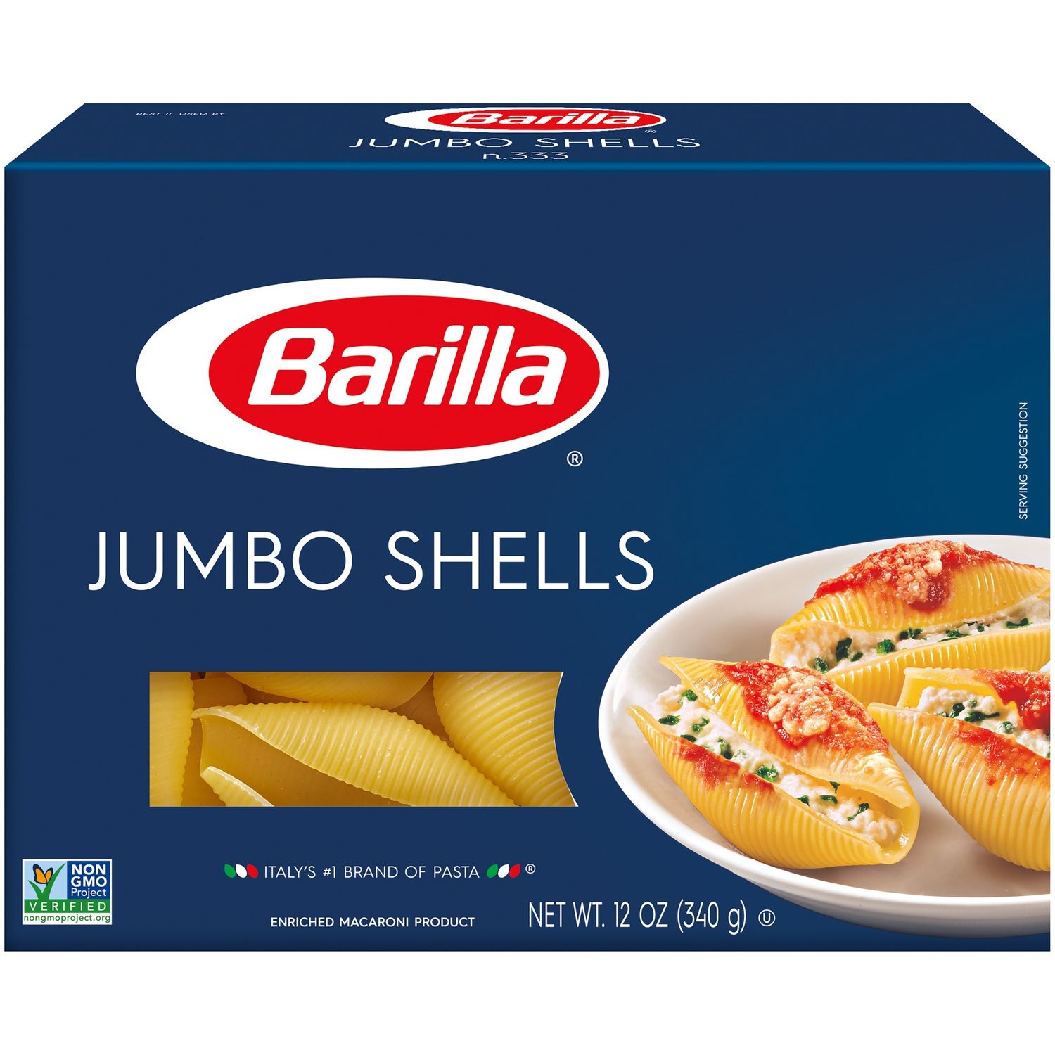 Barilla Classic Blue Box Oven Pasta Jumbo Shells 12 oz