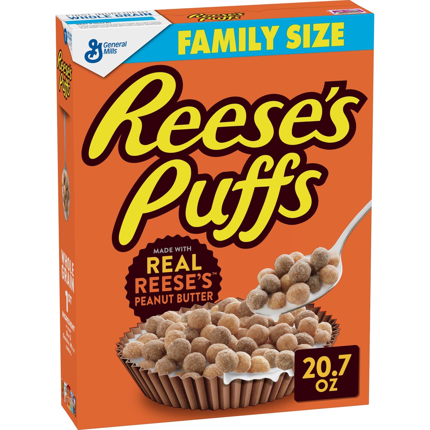 General Mills, Reese's Puffs Breakfast Cereal, Peanut Butter, Family Size, 20.7 oz
