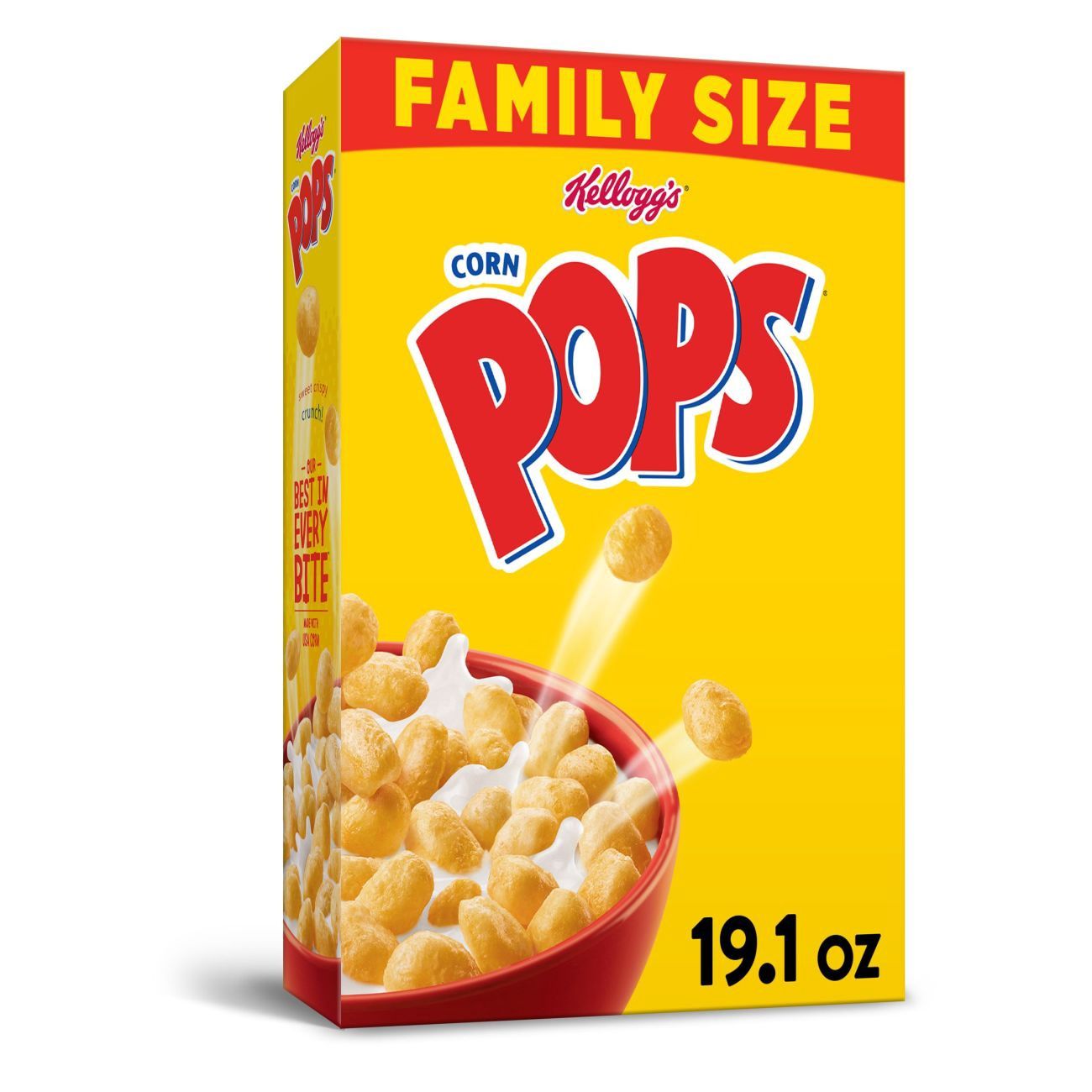 Kellogg's, Corn Pops, Breakfast Cereal, Original, Family Size, 19.1 Oz