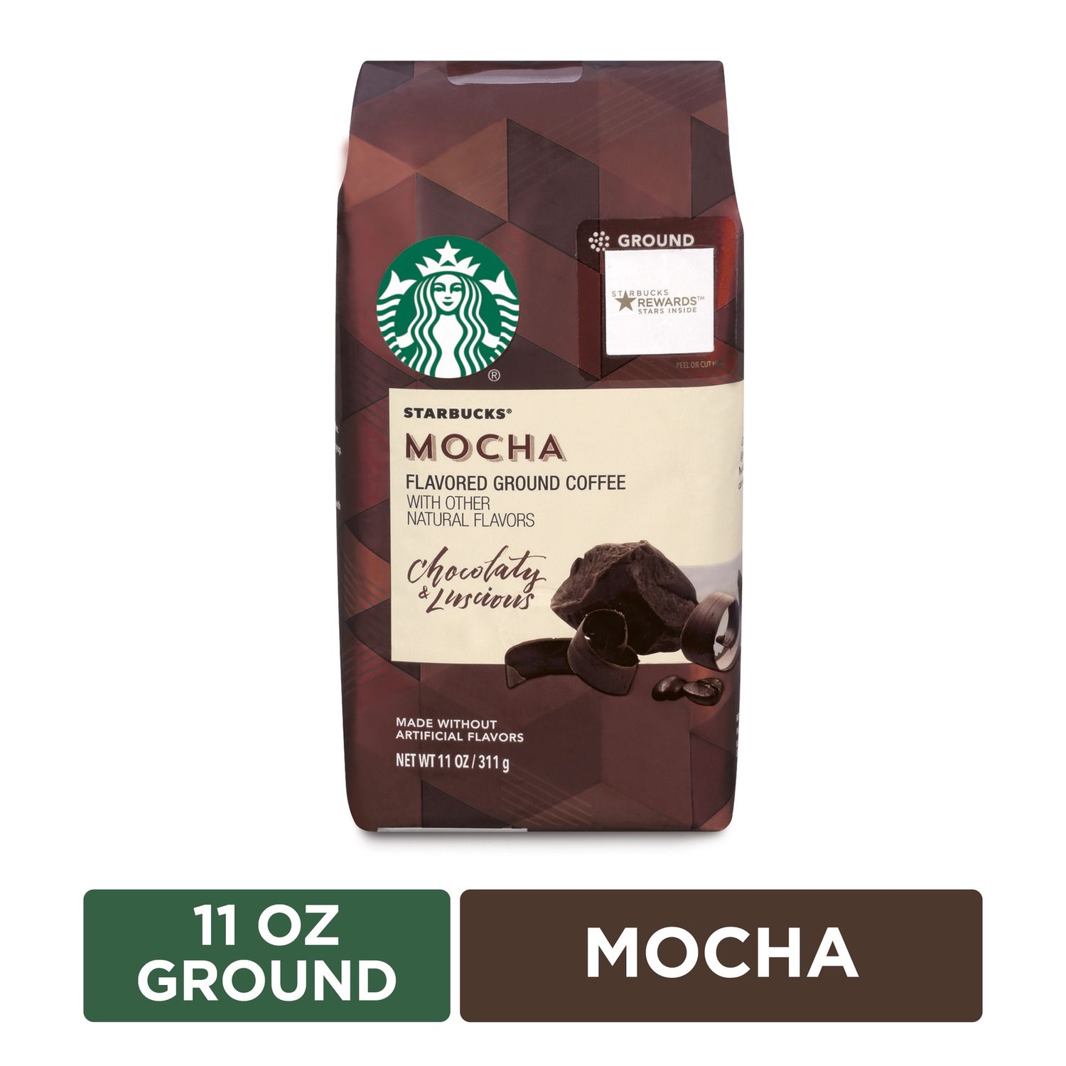Starbucks Flavored Ground Coffee — Mocha — No Artificial Flavors — 1 bag (11 oz.)