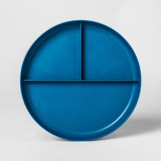 7.3inch Plastic Divided Kids Plate blue