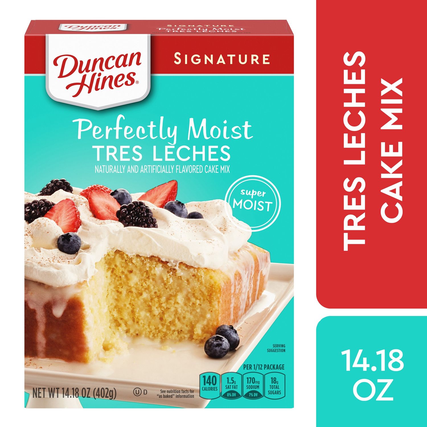 Duncan Hines Signature Perfectly Moist Tres Leches Cake Mix, 14.18 OZ
