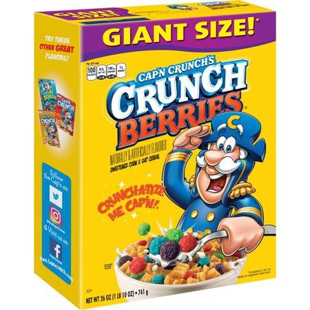 Cap&#39;n Crunch Breakfast Cereal, Crunch Berries, 26 oz Box