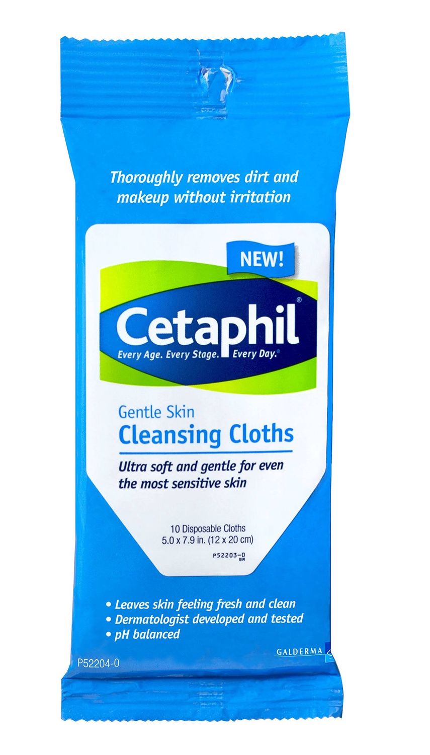 Cetaphil Cleansing Cloths, Gentle Skin, Disposable, Fragrance Free - 10 cloths