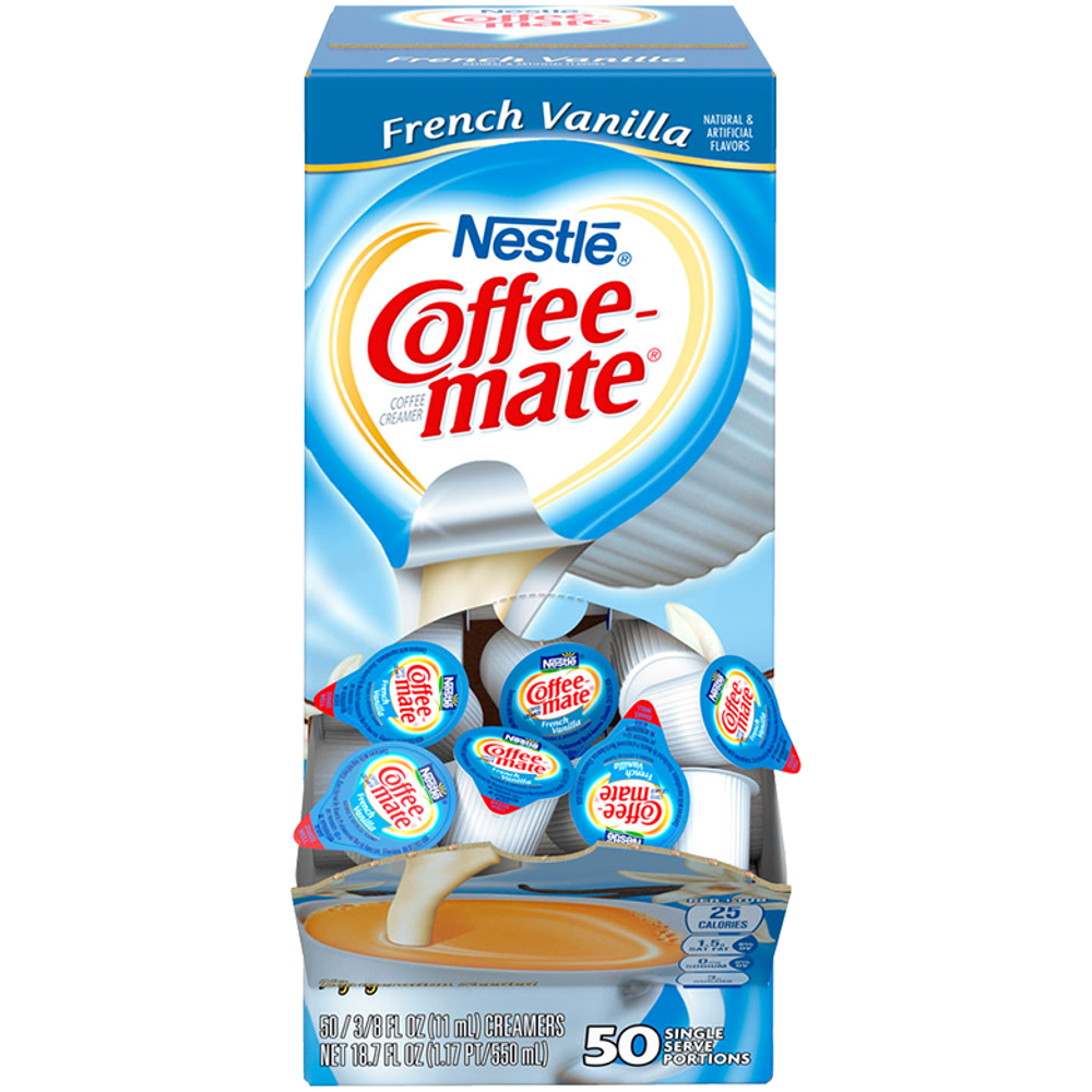 Coffee Mate French Vanilla Liquid Coffee Creamer Singles, Lactose-Free, 0.375 Fl Oz