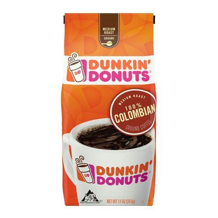 Dunkin&#39; Donuts 100% Colombian Ground Coffee, Medium Roast, 11-Ounce