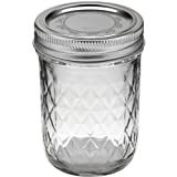Ball Jar Crystal Jelly Jars with Lids and Bands, 8-Ounce, Quilted