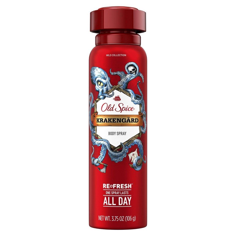 Old Spice Body Spray Wild Collection Krakengard 3.75 oz