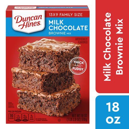 Ducan Hines Milk Chocolate Brownies Family Size 18 oz Box