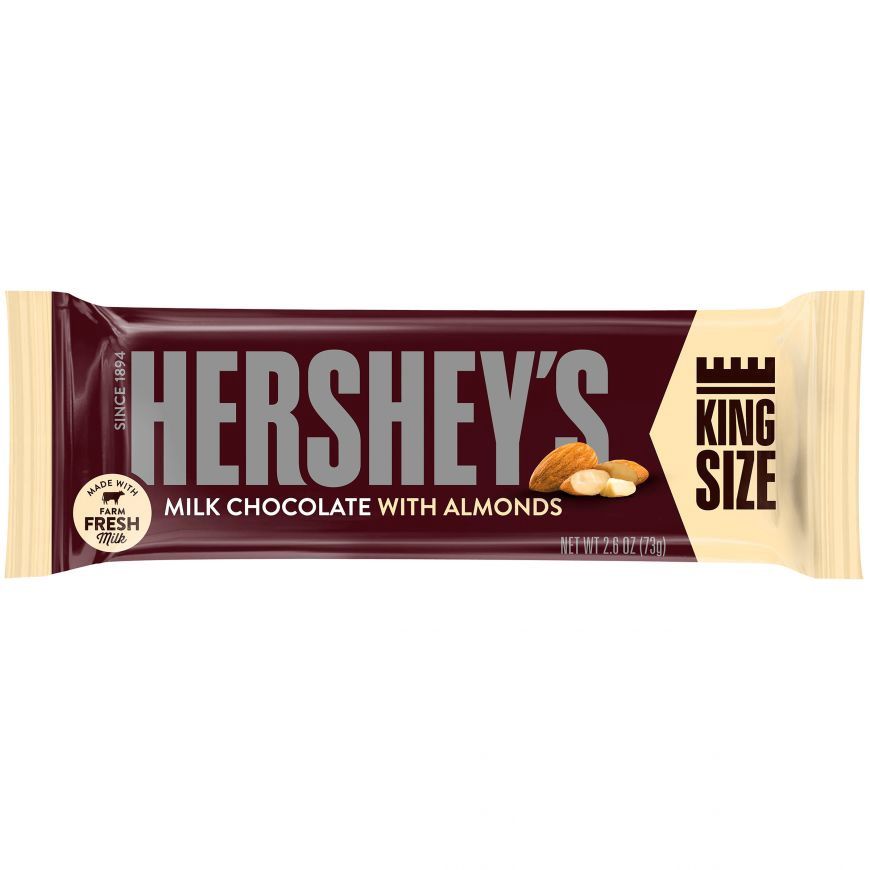 Hershey&#39;s Milk Chocolate with Almonds King Size Candy Bar - 2.6oz