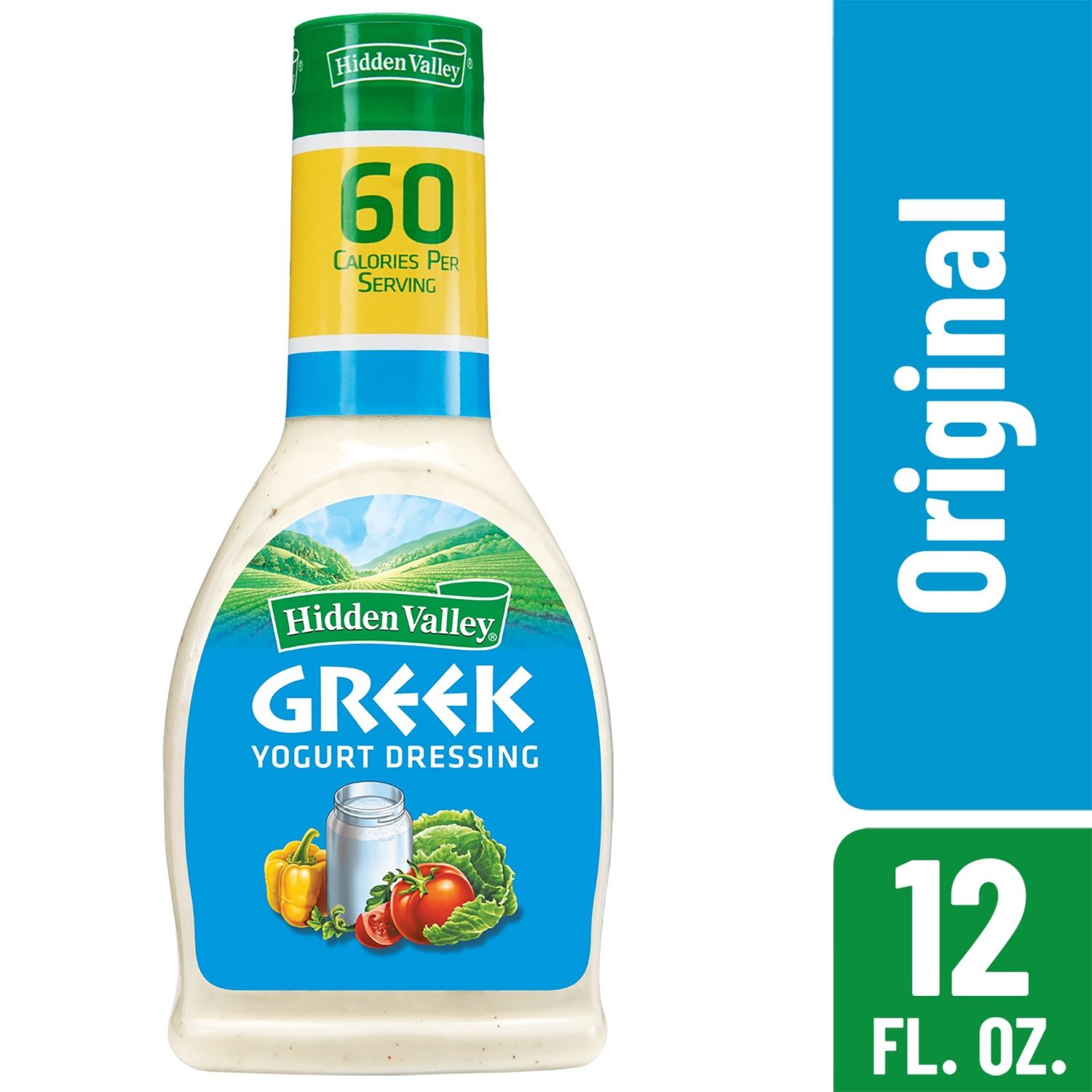 Hidden Valley Greek Yogurt Original Ranch Salad Dressing &amp; Topping, Gluten Free - 12 Ounce Bottle