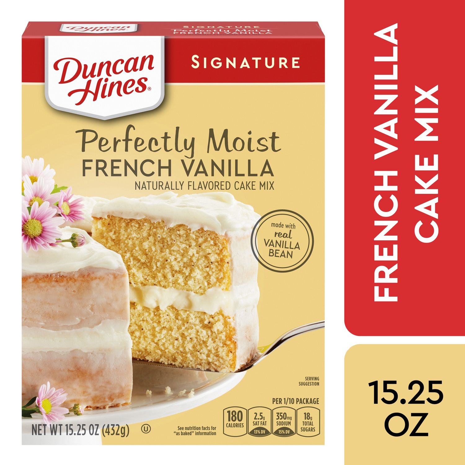 Duncan Hines Signature Perfectly Moist French Vanilla Cake Mix, 15.25 OZ