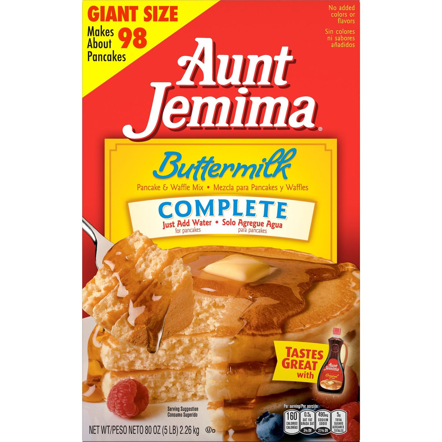 Aunt Jemima Buttermilk Complete Pancake &amp; Waffle Mix, 80 oz Box