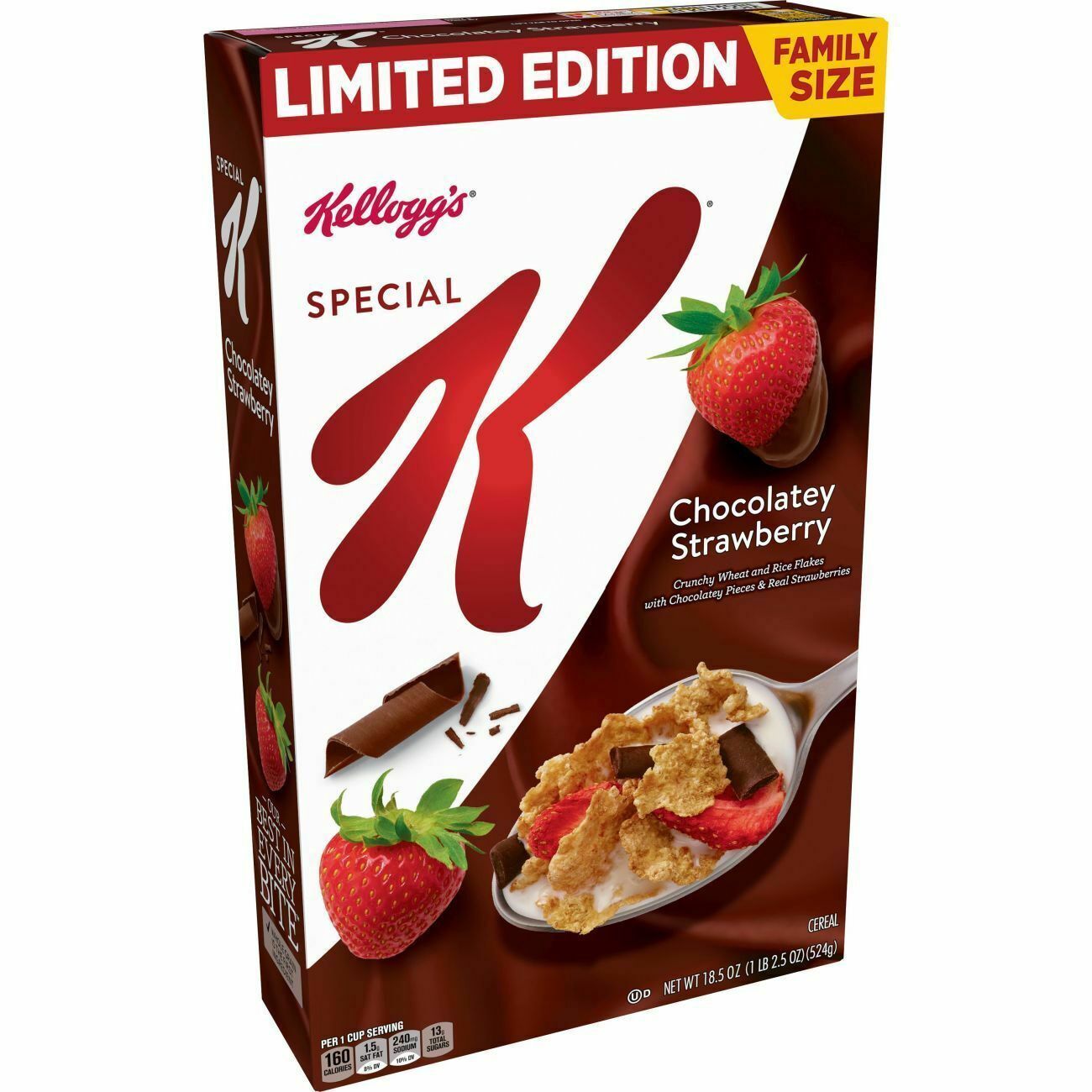 Kellogg's Special K Breakfast Cereal, Chocolatey Strawberry, Family Size, Made with Real Strawberries, 18.5oz
