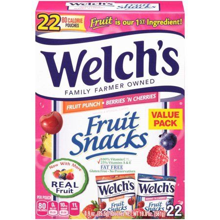 Welch's Variety Pack Fruit Punch/Berries 'n Cherries Fruit Snacks 22 ea
