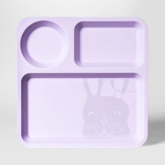 10inch Plastic Kids Square Divided Plat purple